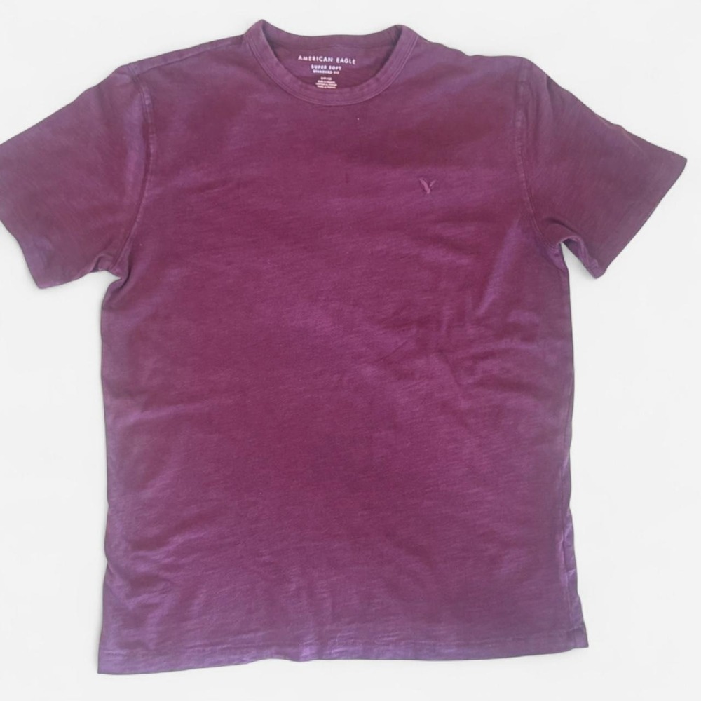 American Eagle Super Soft Standard Fit Tee Purple Eagle Logo [Insert Size M